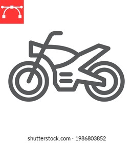 Motorcycle Line Icon, Transportation And Vehicle, Motorbike Vector Icon, Vector Graphics, Editable Stroke Outline Sign, Eps 10