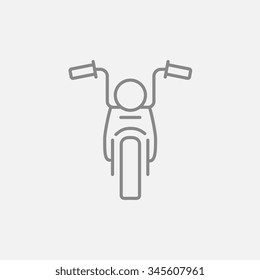 Motorcycle line icon for web, mobile and infographics. Vector dark grey icon isolated on light grey background.