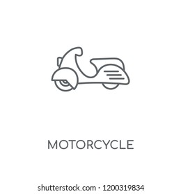 Motorcycle linear icon. Motorcycle concept stroke symbol design. Thin graphic elements vector illustration, outline pattern on a white background, eps 10.