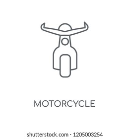 Motorcycle linear icon. Motorcycle concept stroke symbol design. Thin graphic elements vector illustration, outline pattern on a white background, eps 10.