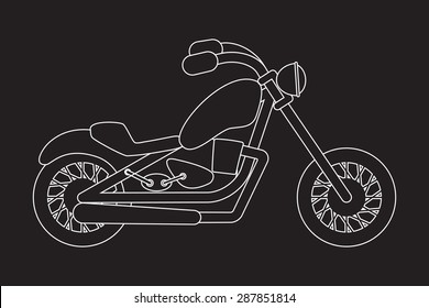 Motorcycle linear pictograph. Vector mono line style icon