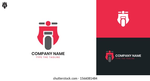 Motorcycle logo - All elements on this template are editable with vector software.