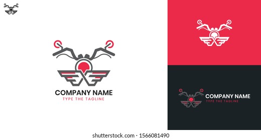 Motorcycle logo - All elements on this template are editable with vector software.