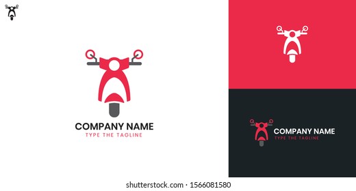 Motorcycle logo - All elements on this template are editable with vector software.