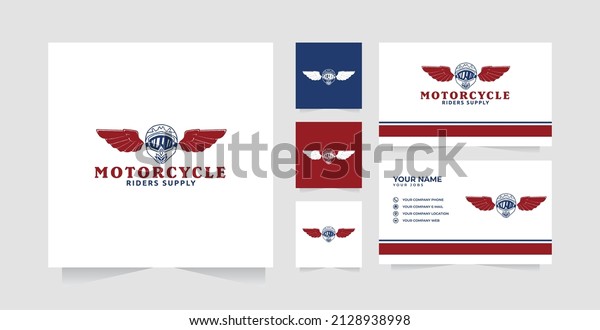 Motorcycle logo\
design inspiration and business\
card