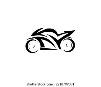 Motorcycle Logo Design And Modern Superbike Silhouette Vector Concept Template.