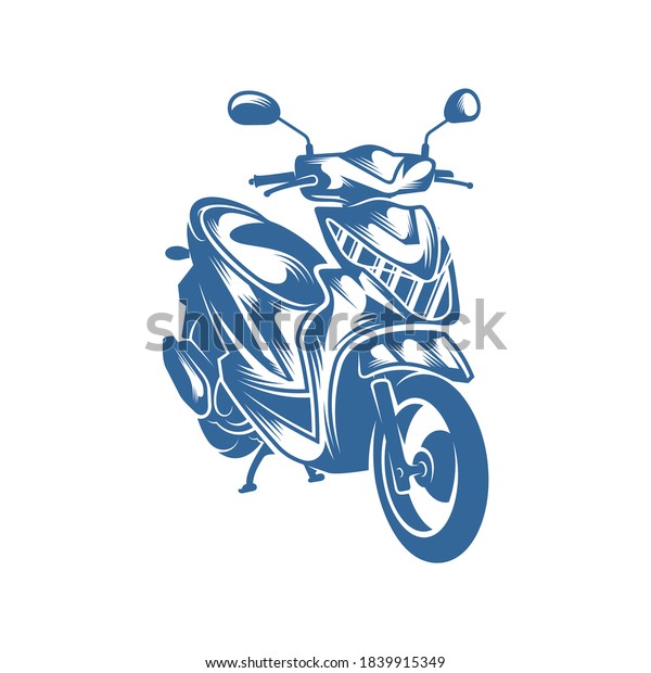 バイクのロゴデザインテンプレート スクーターのマティックアイコンベクター画像デザイン 車のアイコン のベクター画像素材 ロイヤリティフリー
