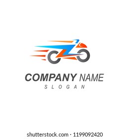 motorcycle logo with electric power, future motorcycle icon + maximum speed logo