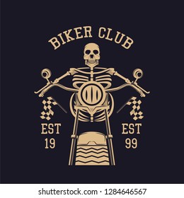 motorcycle logo, emblems and insignia on black background. vector illustration