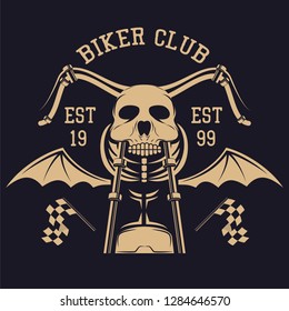 motorcycle logo, emblems and insignia on black background. vector illustration
