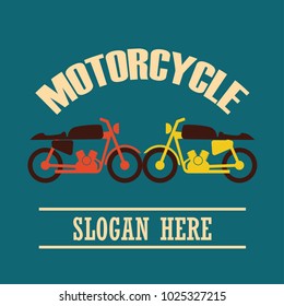 motorcycle logo, emblems and insignia with text space for your slogan / tagline. vector illustration