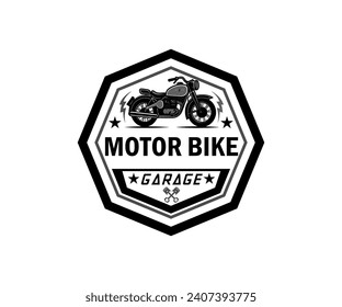 motorcycle logo farm vector, moto garage logo, vintage motorbike shop logo, motor parts, parts shop