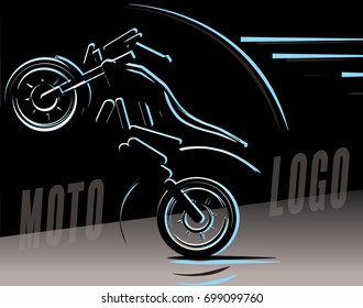 Motorcycle logo illustration, motocross freestyle, moto silhouette