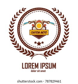Motorcycle logo with laurel wreath