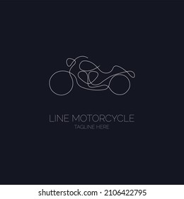 Motorcycle logo line style design template for brand or company and other