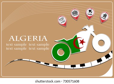 motorcycle logo made from the flag of Algeria