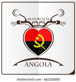 motorcycle logo made from the flag of Angola