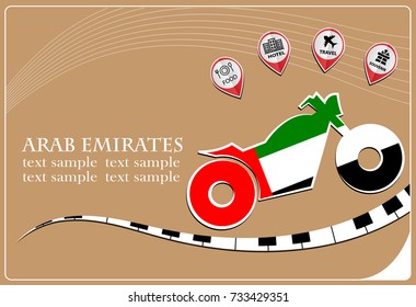 motorcycle logo made from the flag of Arab Emirates