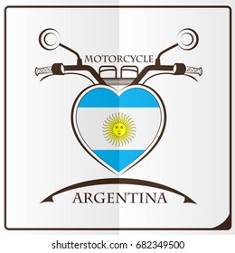motorcycle logo made from the flag of argentina