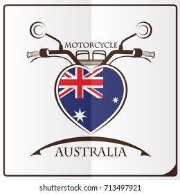 motorcycle logo made from the flag of Australia