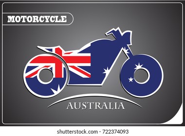 motorcycle logo made from the flag of Australia