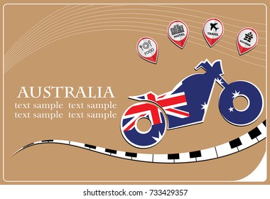 motorcycle logo made from the flag of Australia