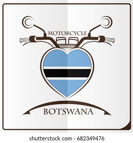 motorcycle logo made from the flag of Botswana