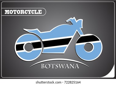 motorcycle logo made from the flag of Botswana