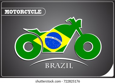 motorcycle logo made from the flag of brazil