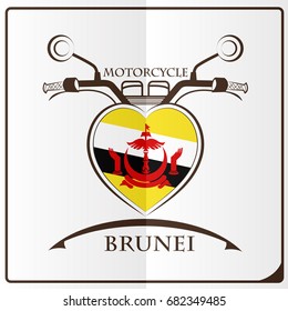motorcycle logo made from the flag of brunei
