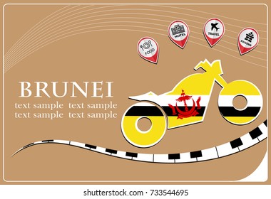 motorcycle logo made from the flag of brunei