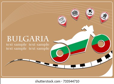 motorcycle logo made from the flag of Bulgaria