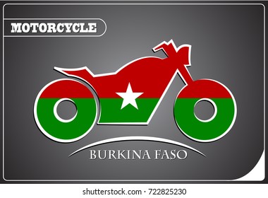 motorcycle logo made from the flag of Burkina Faso