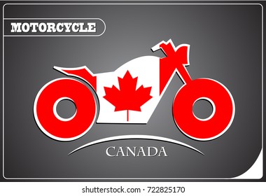 motorcycle logo made from the flag of Canada