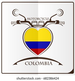 motorcycle logo made from the flag of colombia