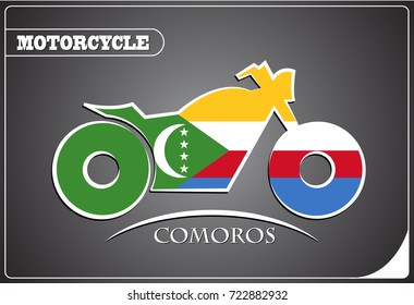 motorcycle logo made from the flag of Comoros