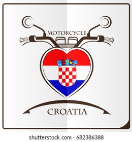 motorcycle logo made from the flag of croatia