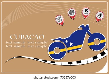 motorcycle logo made from the flag of Curacao