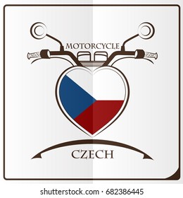 motorcycle logo made from the flag of Czech Republic
