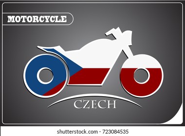 motorcycle logo made from the flag of Czech