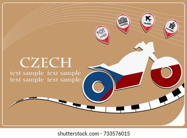 motorcycle logo made from the flag of Czech