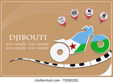 motorcycle logo made from the flag of Djibouti