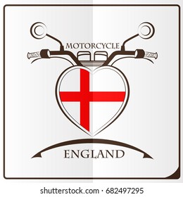 motorcycle logo made from the flag of England