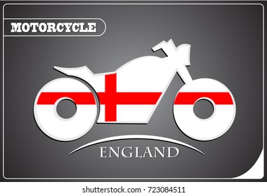 motorcycle logo made from the flag of England