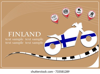 motorcycle logo made from the flag of Finland