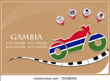 motorcycle logo made from the flag of Gambia