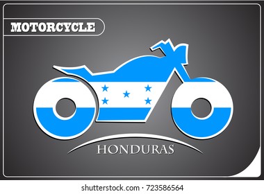 motorcycle logo made from the flag of Honduras