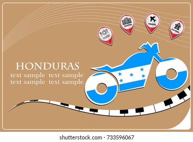 motorcycle logo made from the flag of Honduras