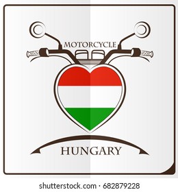 motorcycle logo made from the flag of Hungary