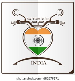 motorcycle logo made from the flag of India